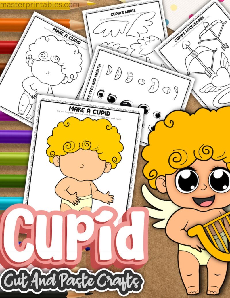 Make a Cupid Cut and Paste Craft Printable Set
