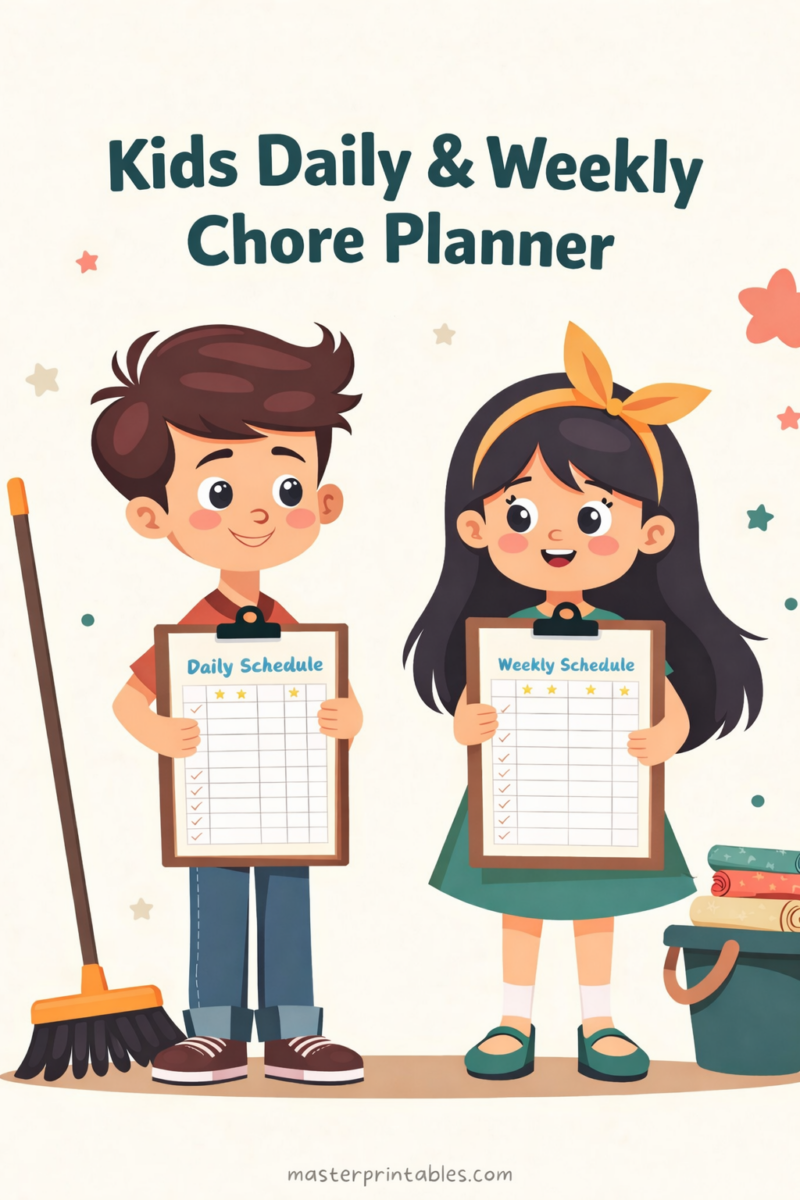 Daily and Weekly Chore Planner for Kids