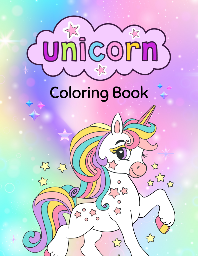 Unicorn Coloring Page Book