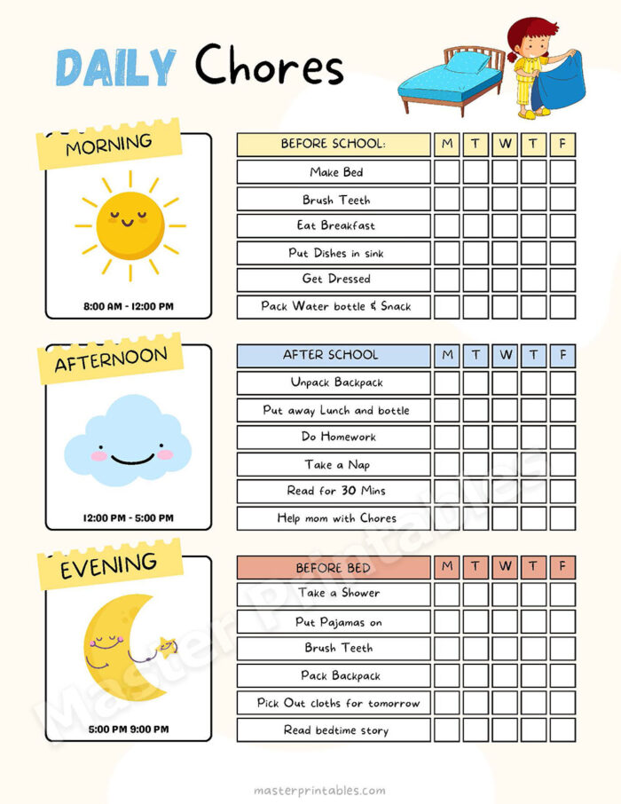 Kids Chore and Routine Planner - Master Printables